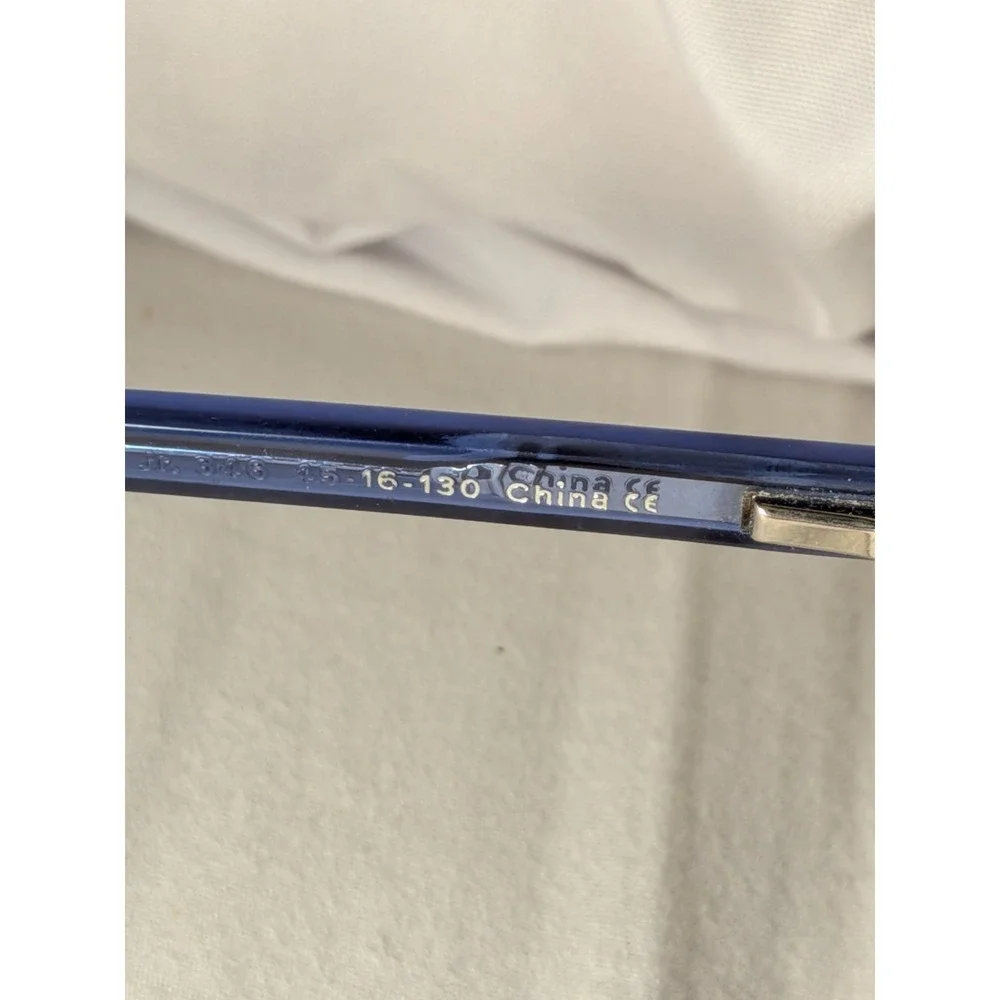 Warby Parker WP Blue Gray Clear Oval Frame Eyeglasses Lyle 370 47 18 140